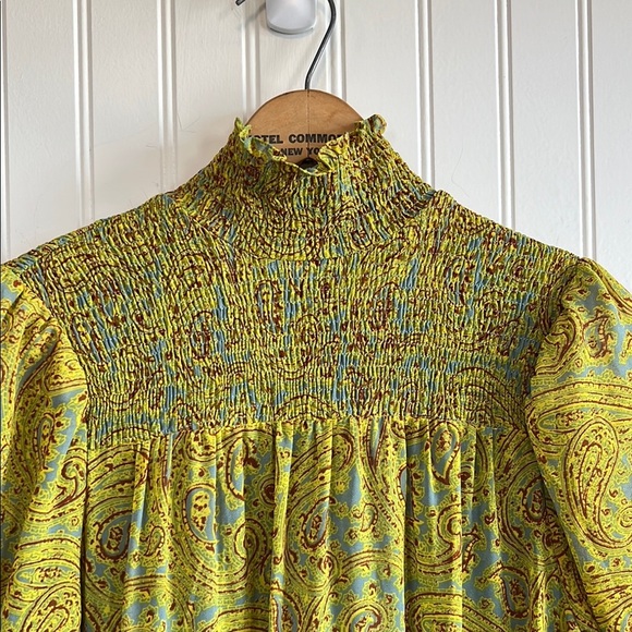 Cinq à Sept Rika printed high/low dress Long Sleeve sheer size 4 floral - Picture 10 of 12